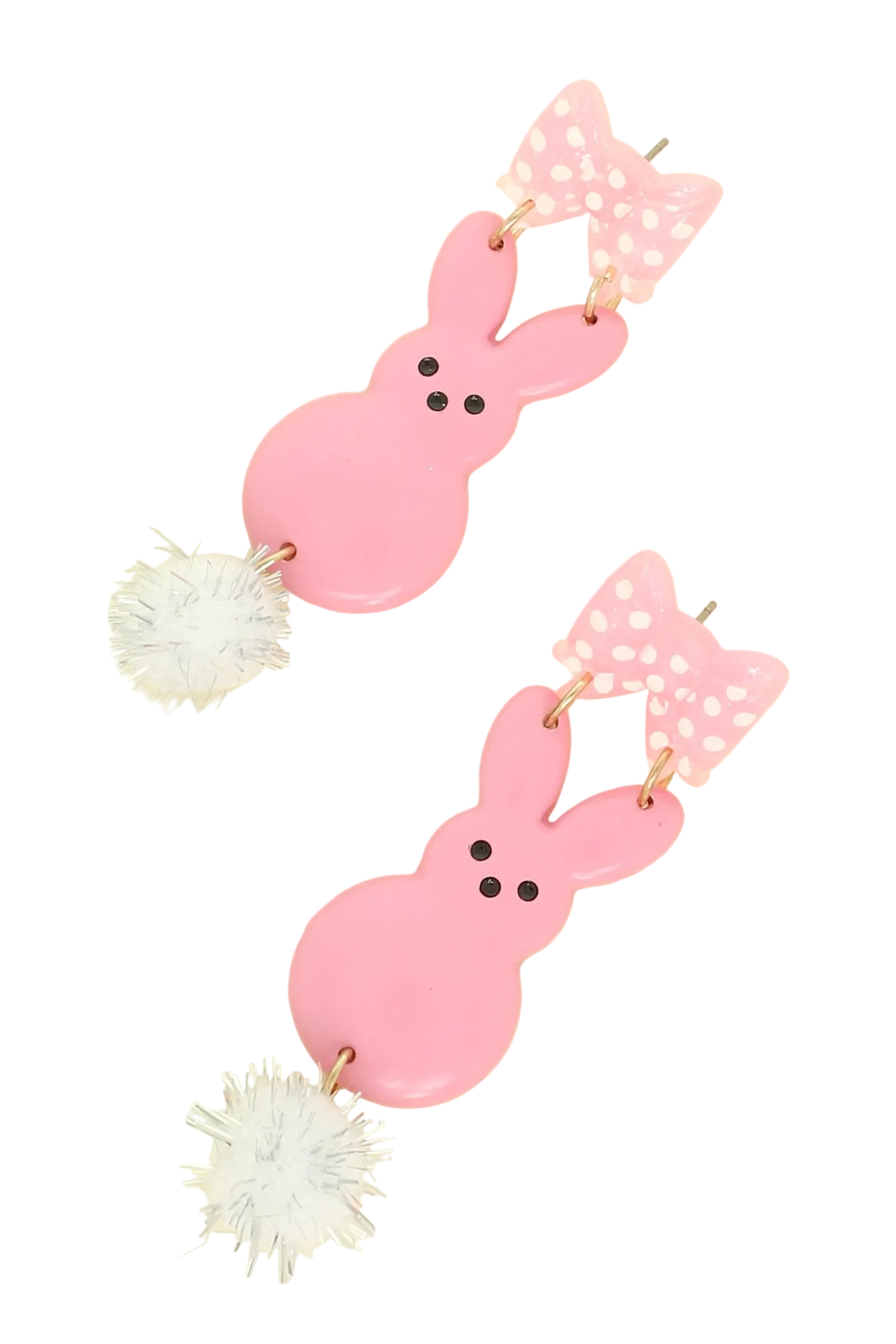 Pink Bunny Post Earrings