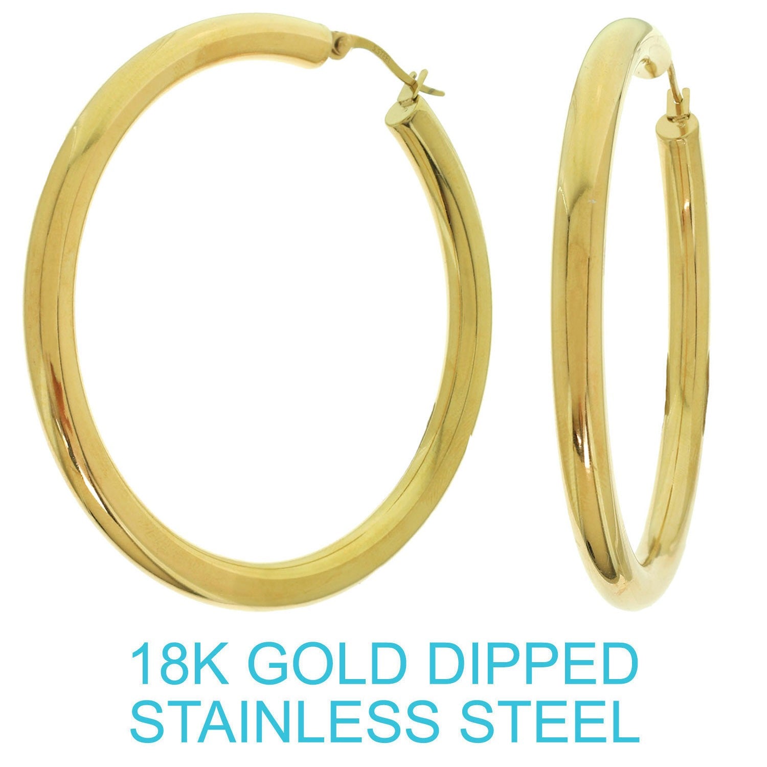 18k Gold Dipped Stainless Steel Hoop Earrings