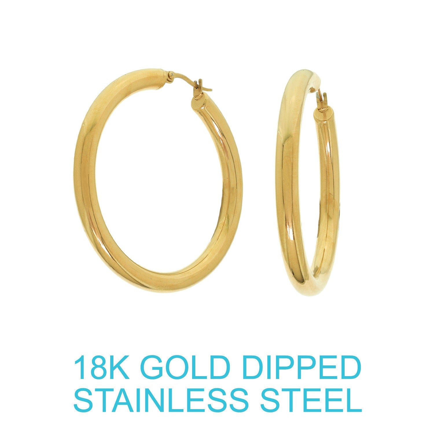 1.5" Gold 18k Gold Dipped Stainless Steel Hoop Earrings
