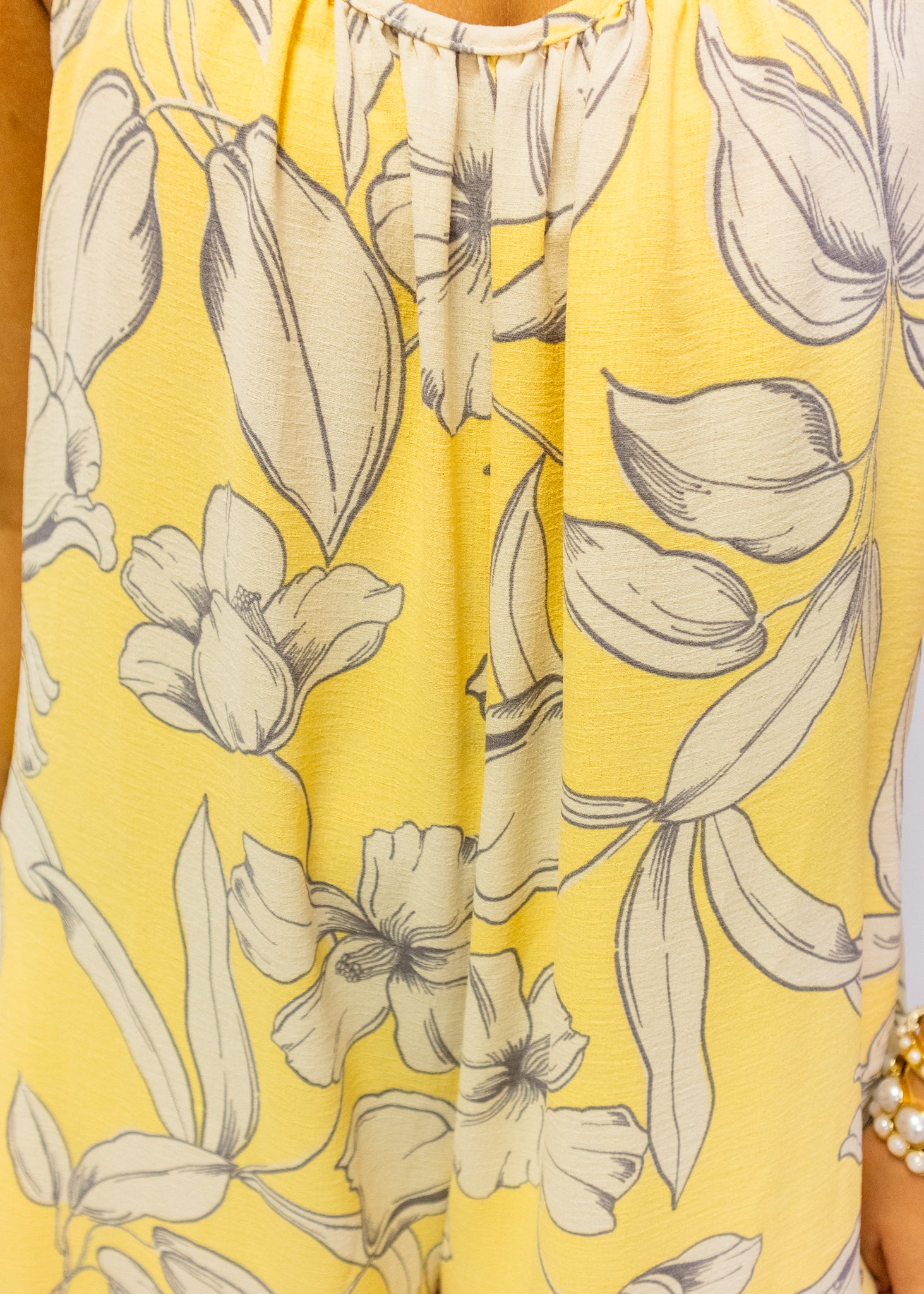 Yellow Floral Print Jumpsuit