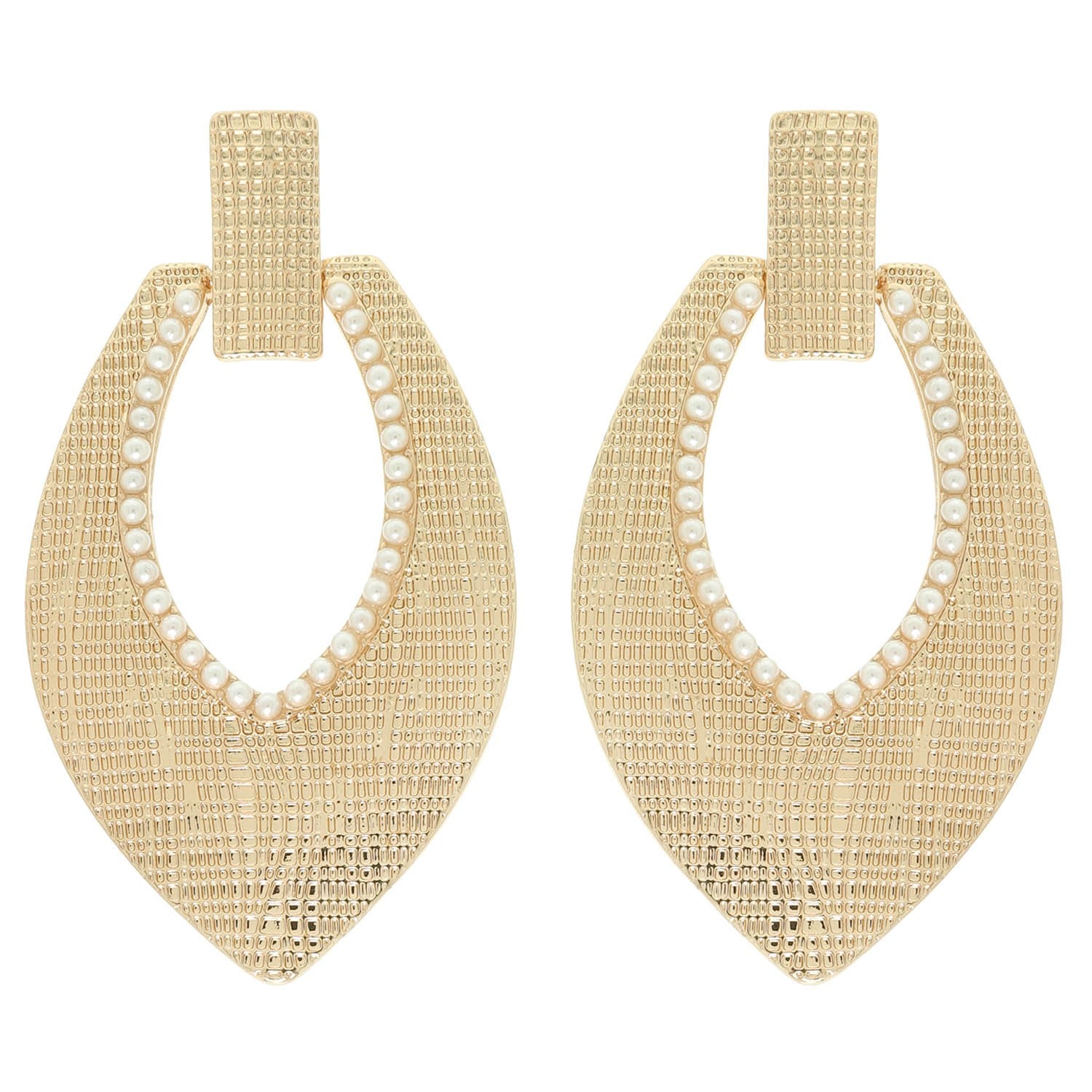 Textured Leaf Drop Earrings