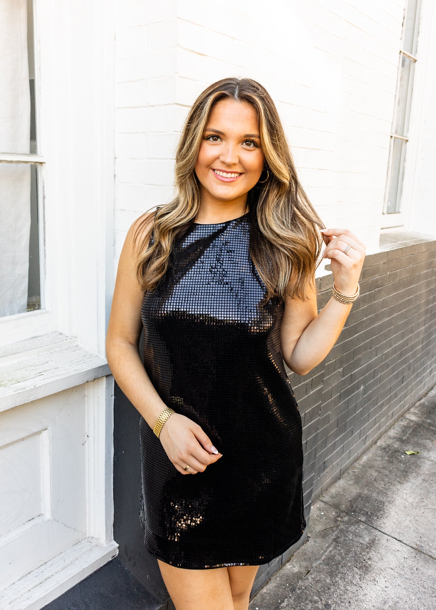 Black Sleeveless Sequin Dress