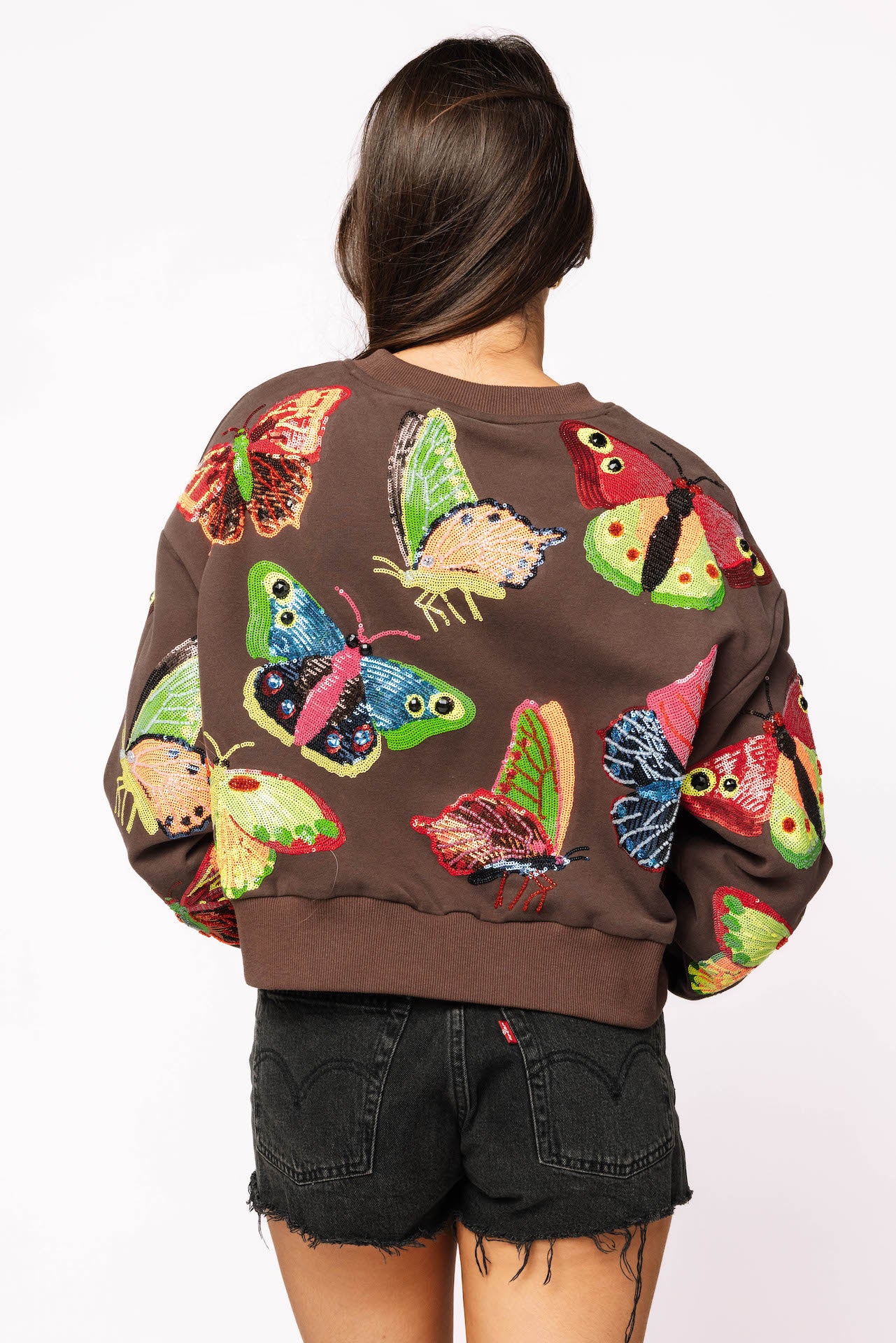 Brown & Neon Butterfly Sweatshirt