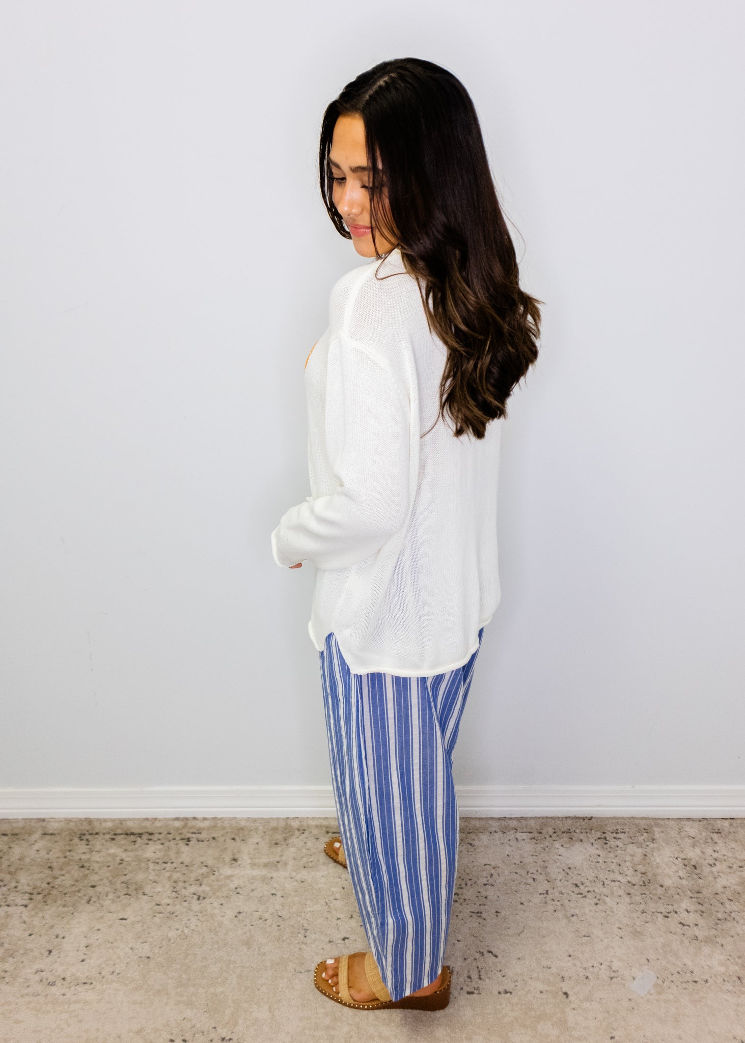 Blue Stripe Flowy Pants