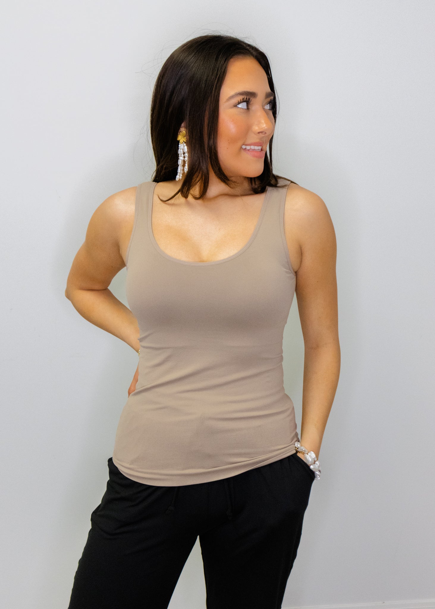 Light Mocha Reversible Seamless Tank