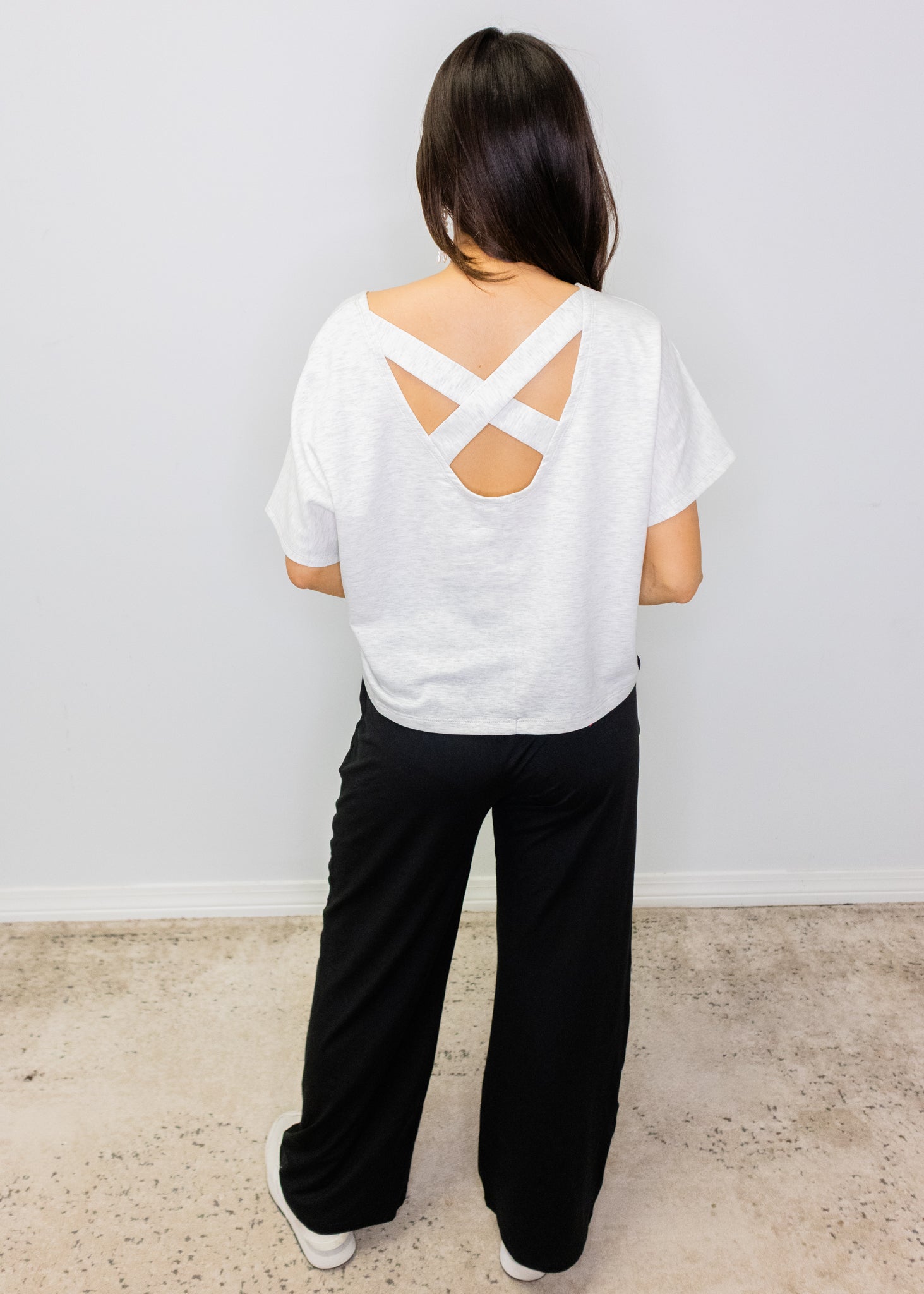 Heather Grey Sporty Crossover Top