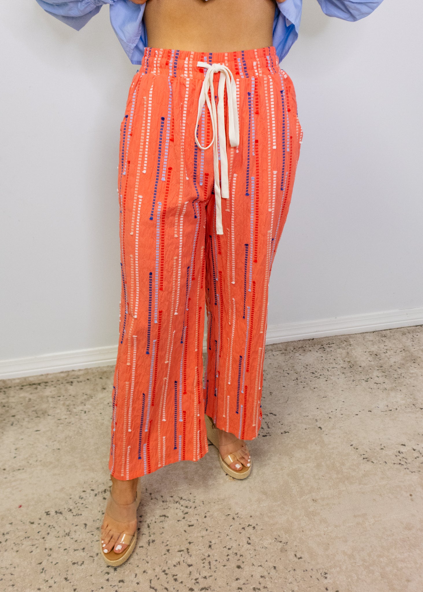 Pink Multi Thread Cotton Pants