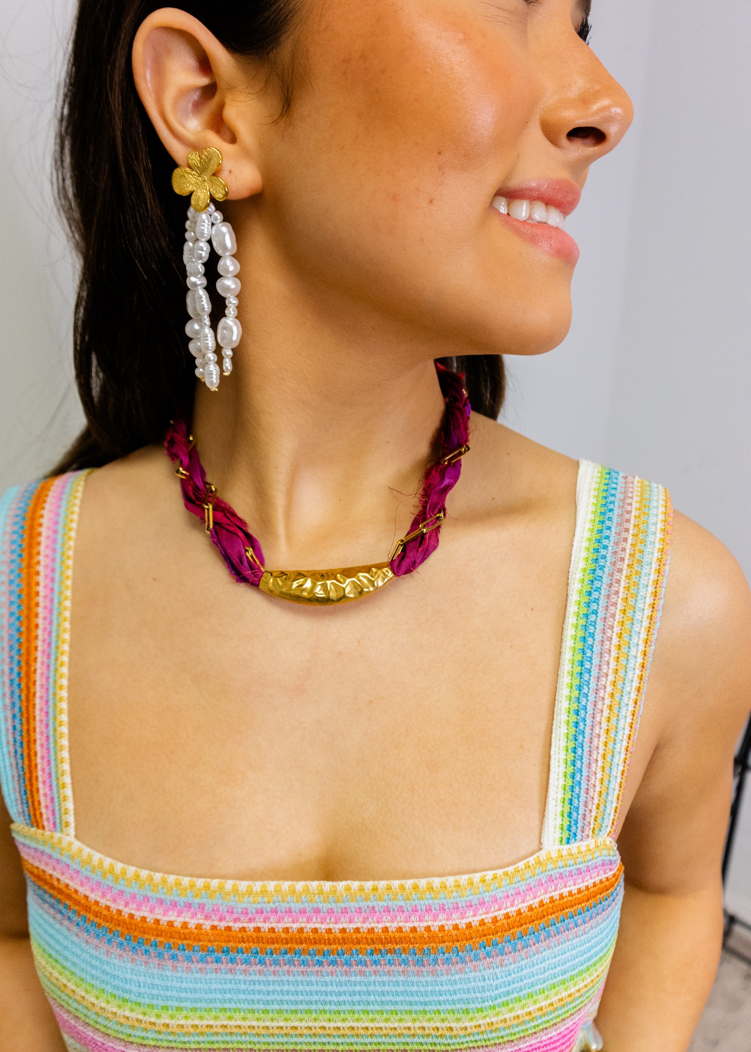 Lavender Scarlet Twist Necklace