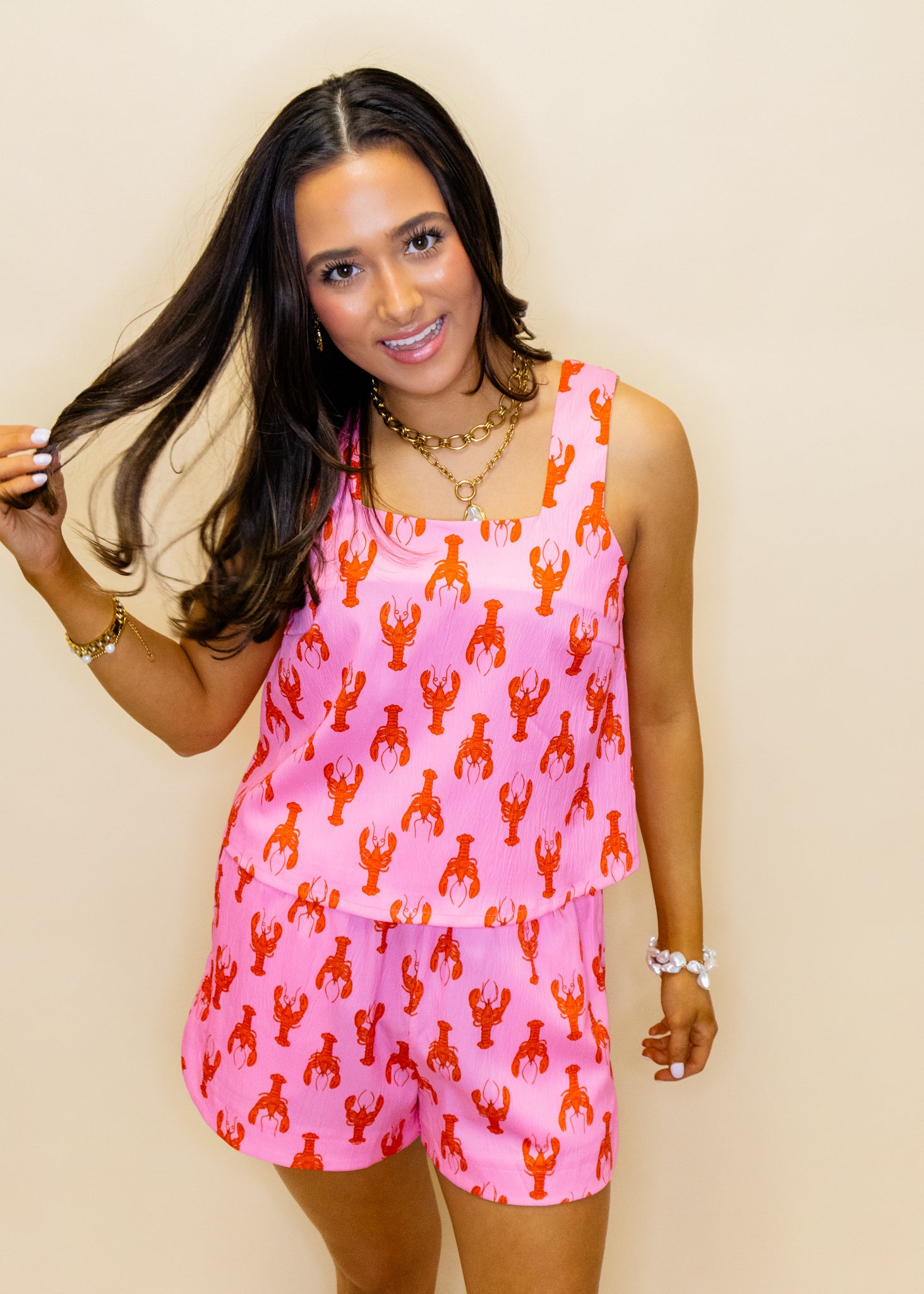 Lobsters Two-Piece Linen Set