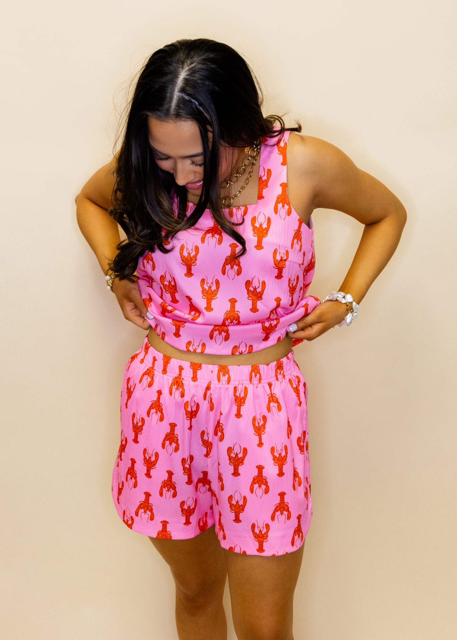 Lobsters Two-Piece Linen Set