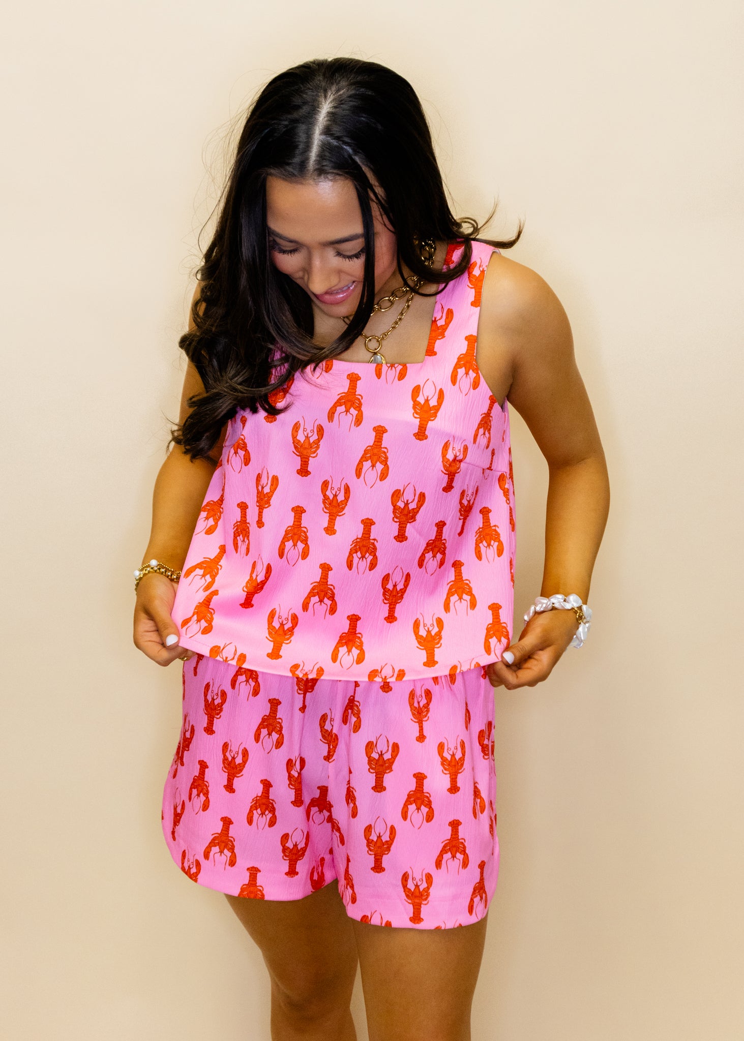 Lobsters Two-Piece Linen Set