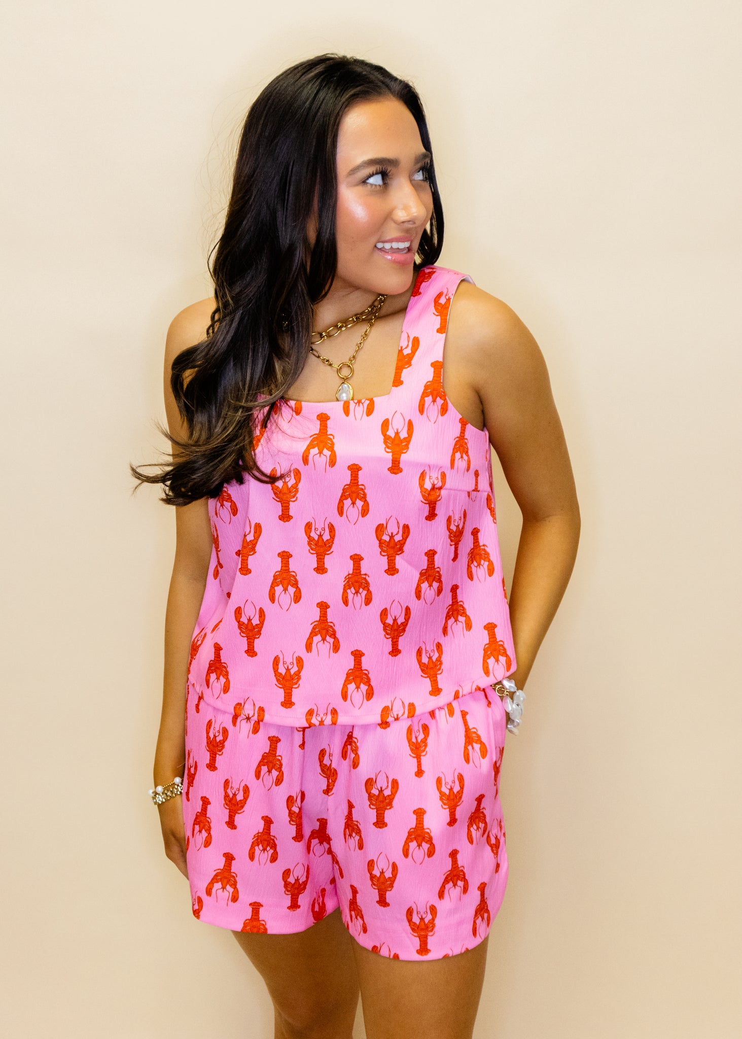 Lobsters Two-Piece Linen Set