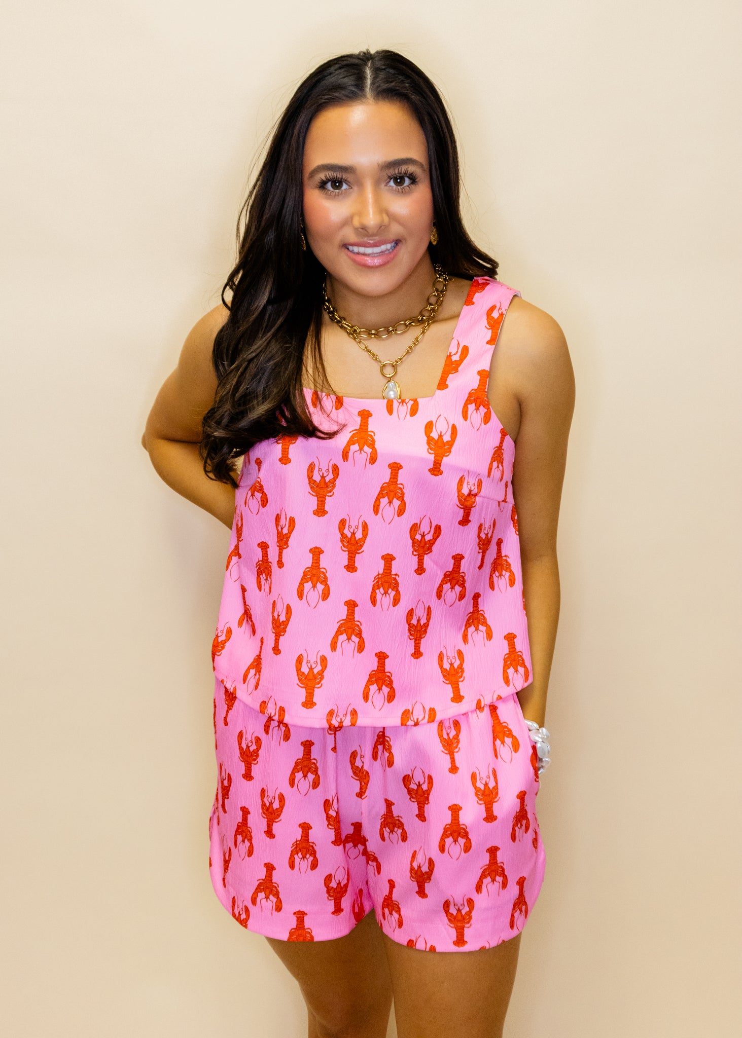 Lobsters Two-Piece Linen Set