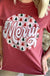 FestiviTees Women - Apparel - Shirts - T-Shirts Checker Merry Circle Graphic Tee