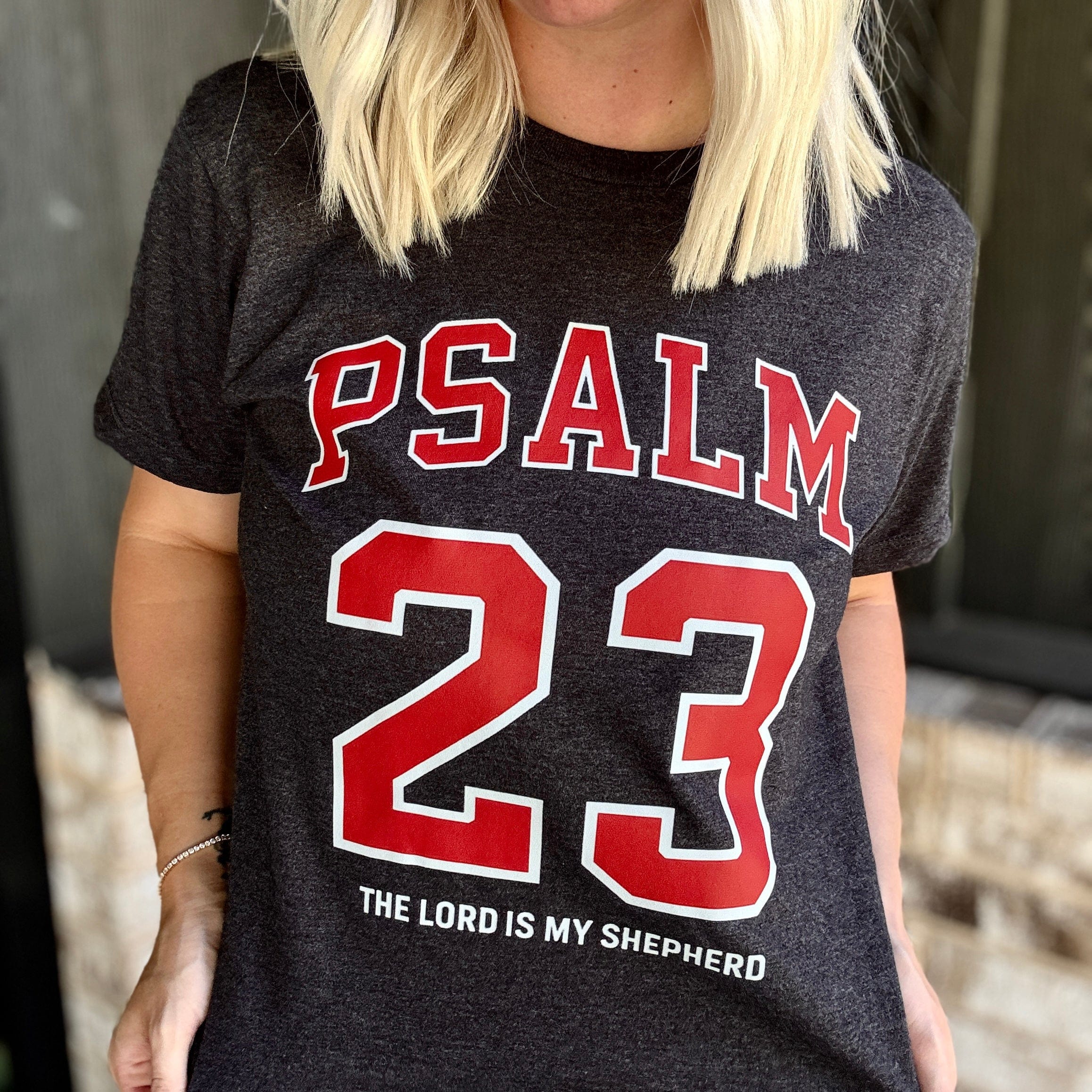 FestiviTees Women - Apparel - Shirts - T-Shirts Psalm: 23 Red Graphic Tee