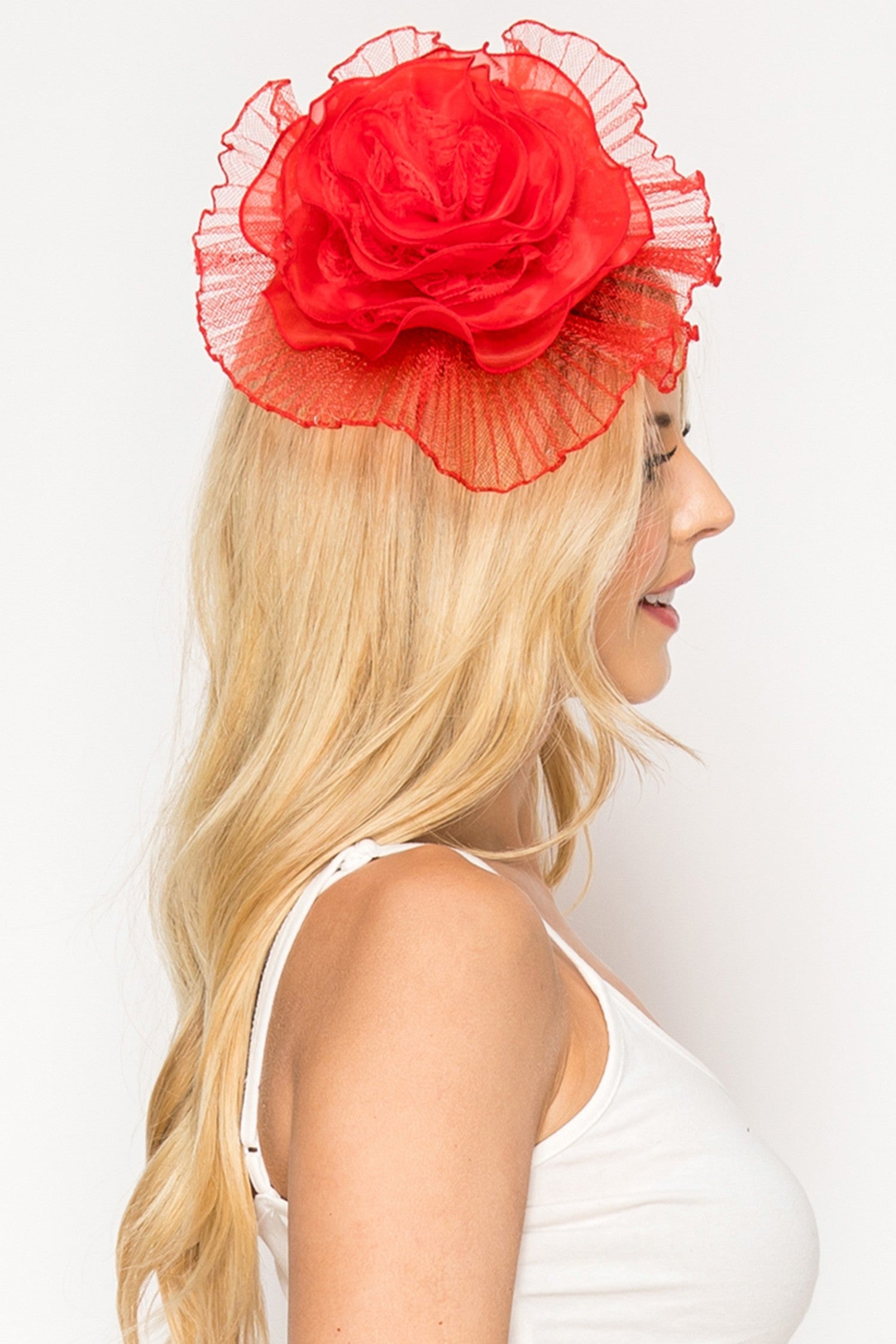 Lace Mesh Flower Headband Fascinator