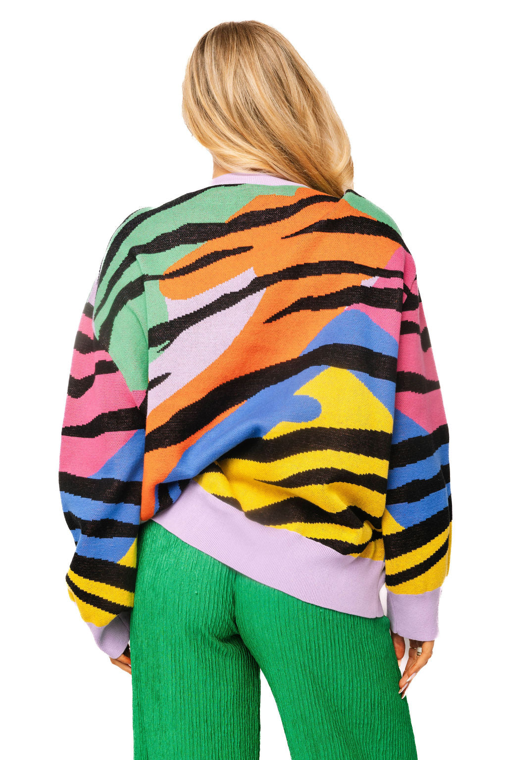 Rainbow Sequin Tiger Head Sweater