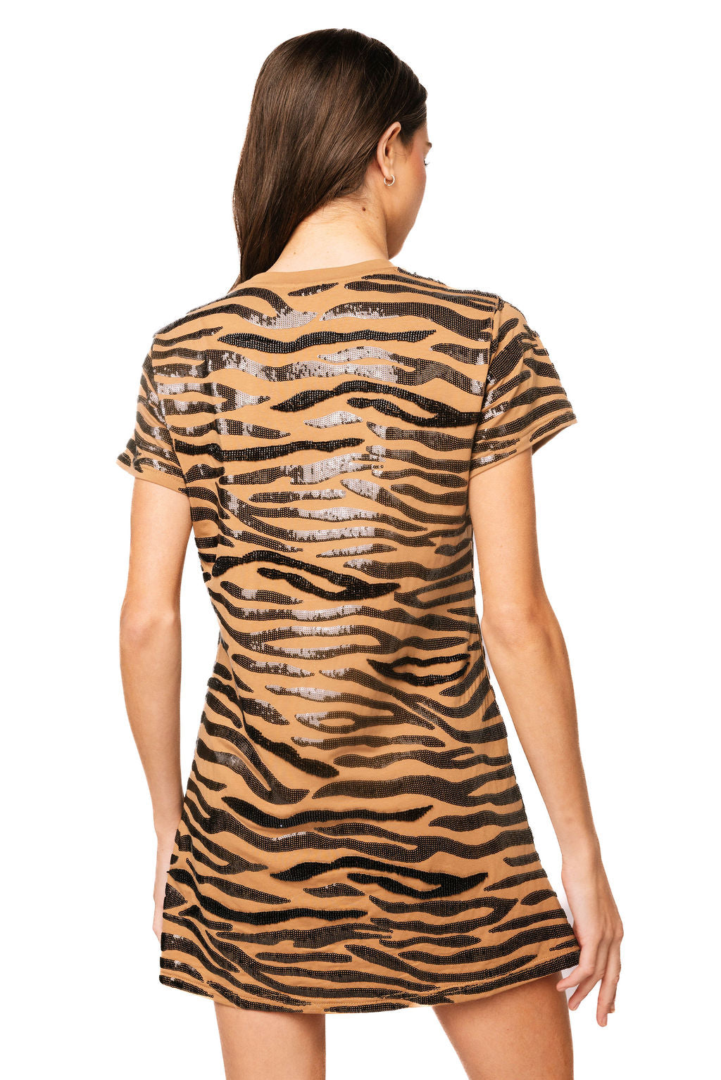 Brown Tiger QOS Card Logo Tee Dress