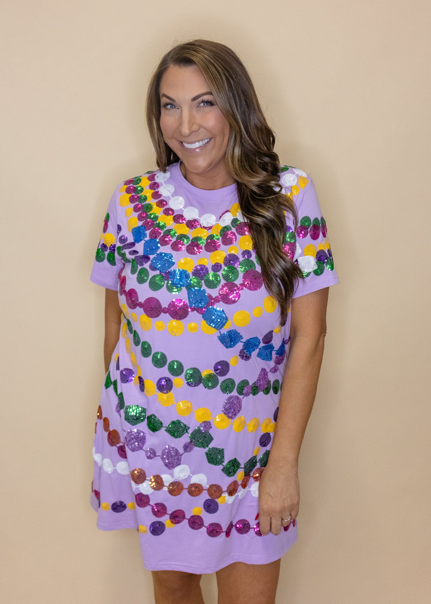 Lavender Mega Bead Tee Dress