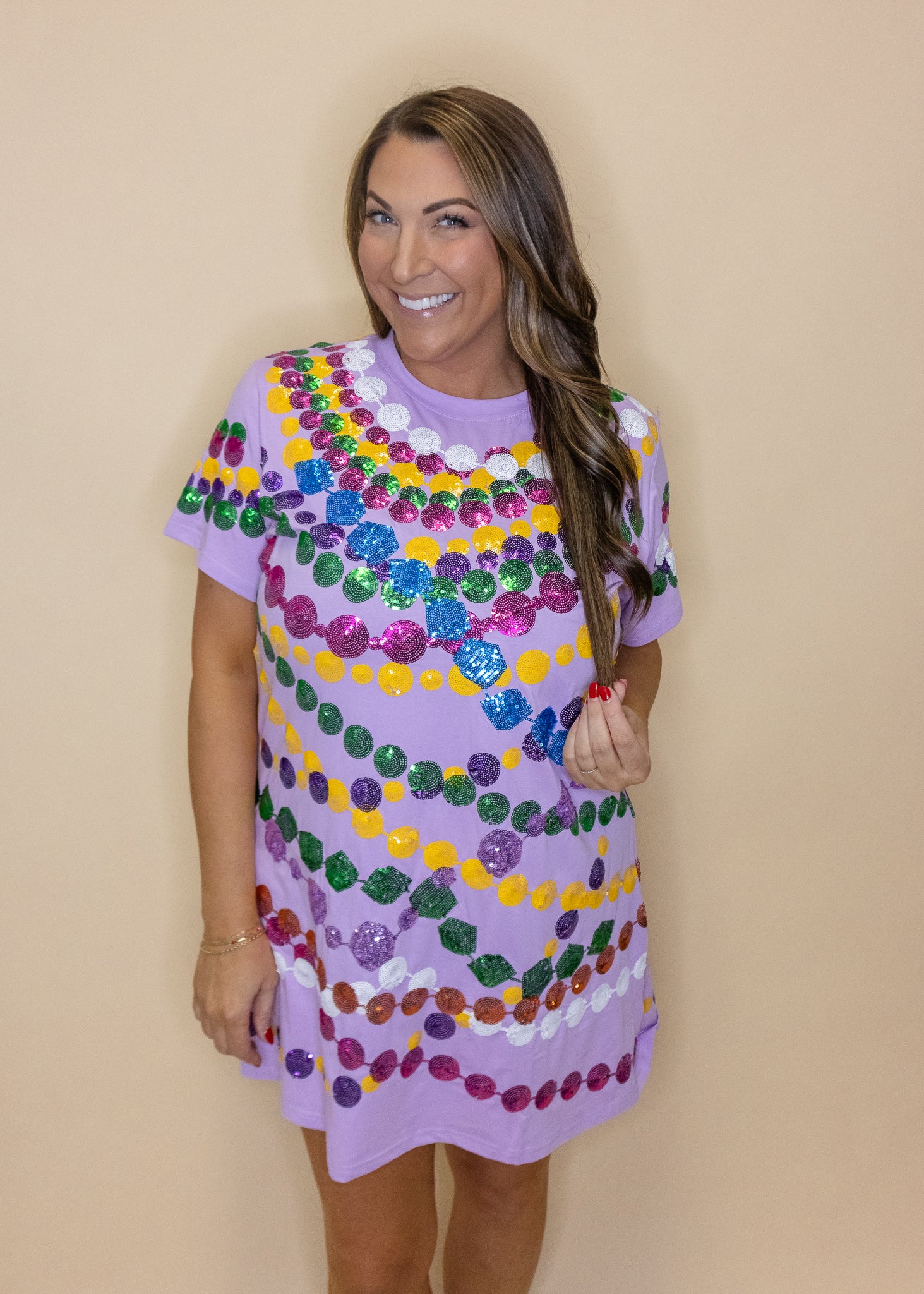 Lavender Mega Bead Tee Dress