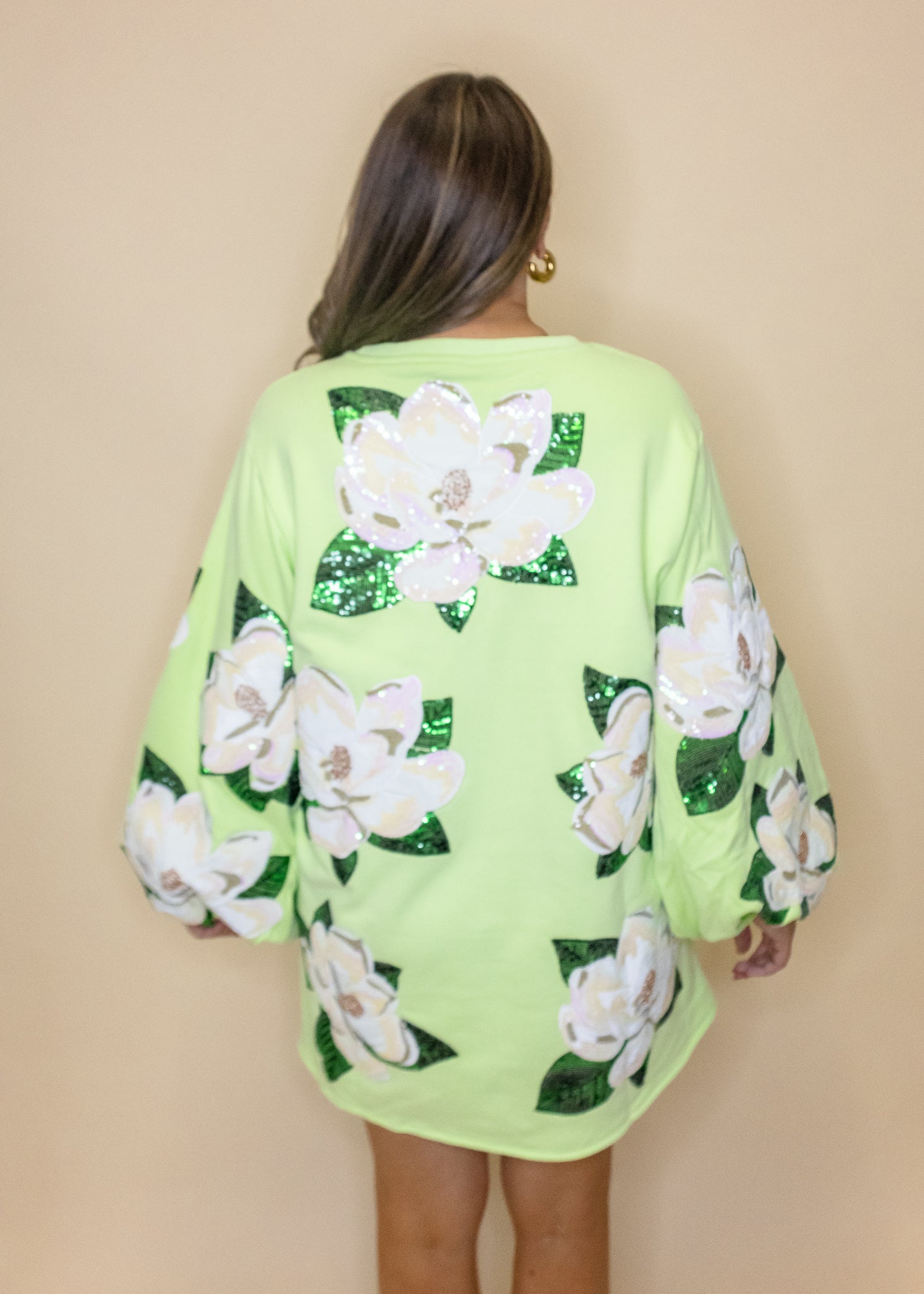 Light Green Magnolias Dress