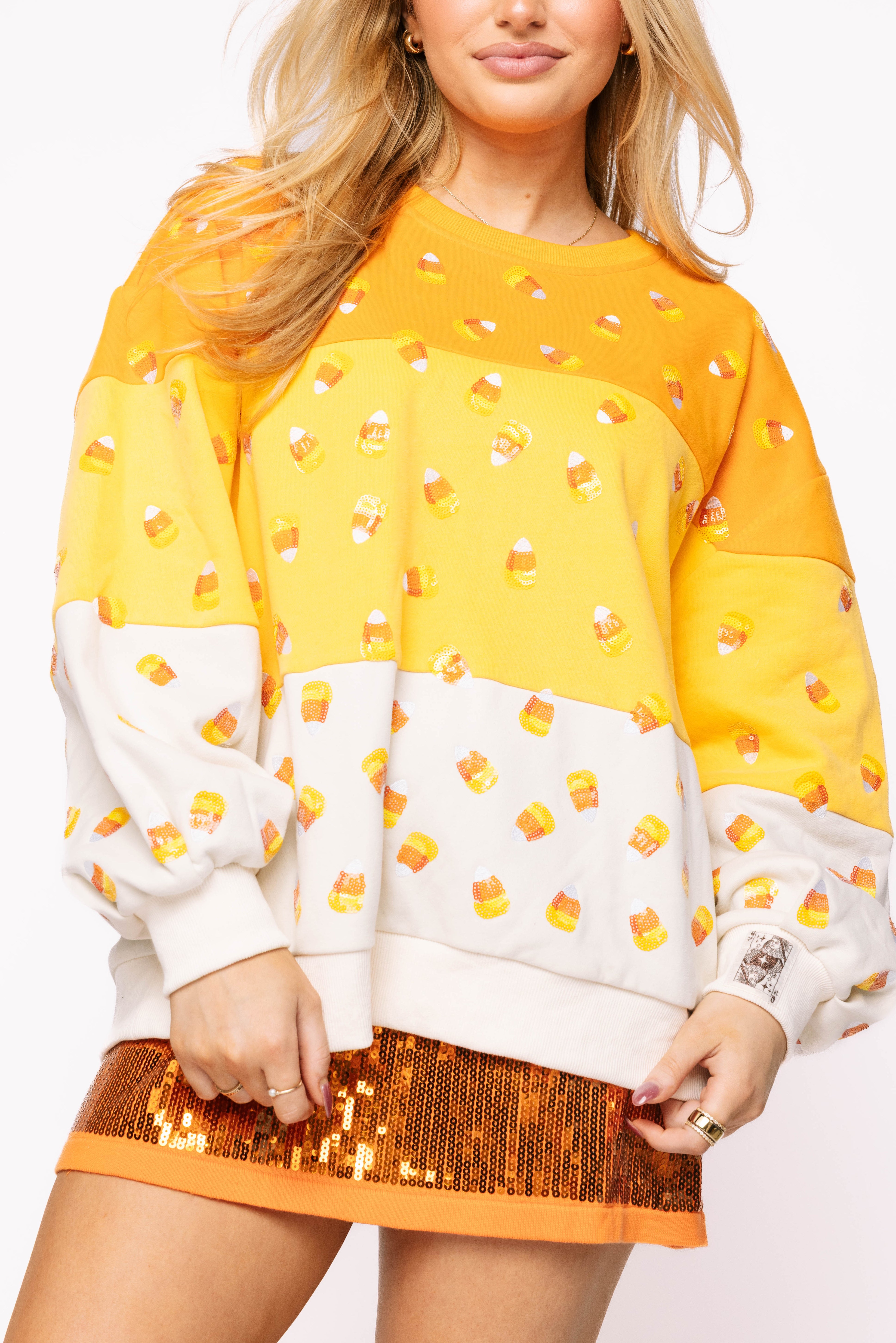 Orange Colorblock Candy Corn Sweatshirt