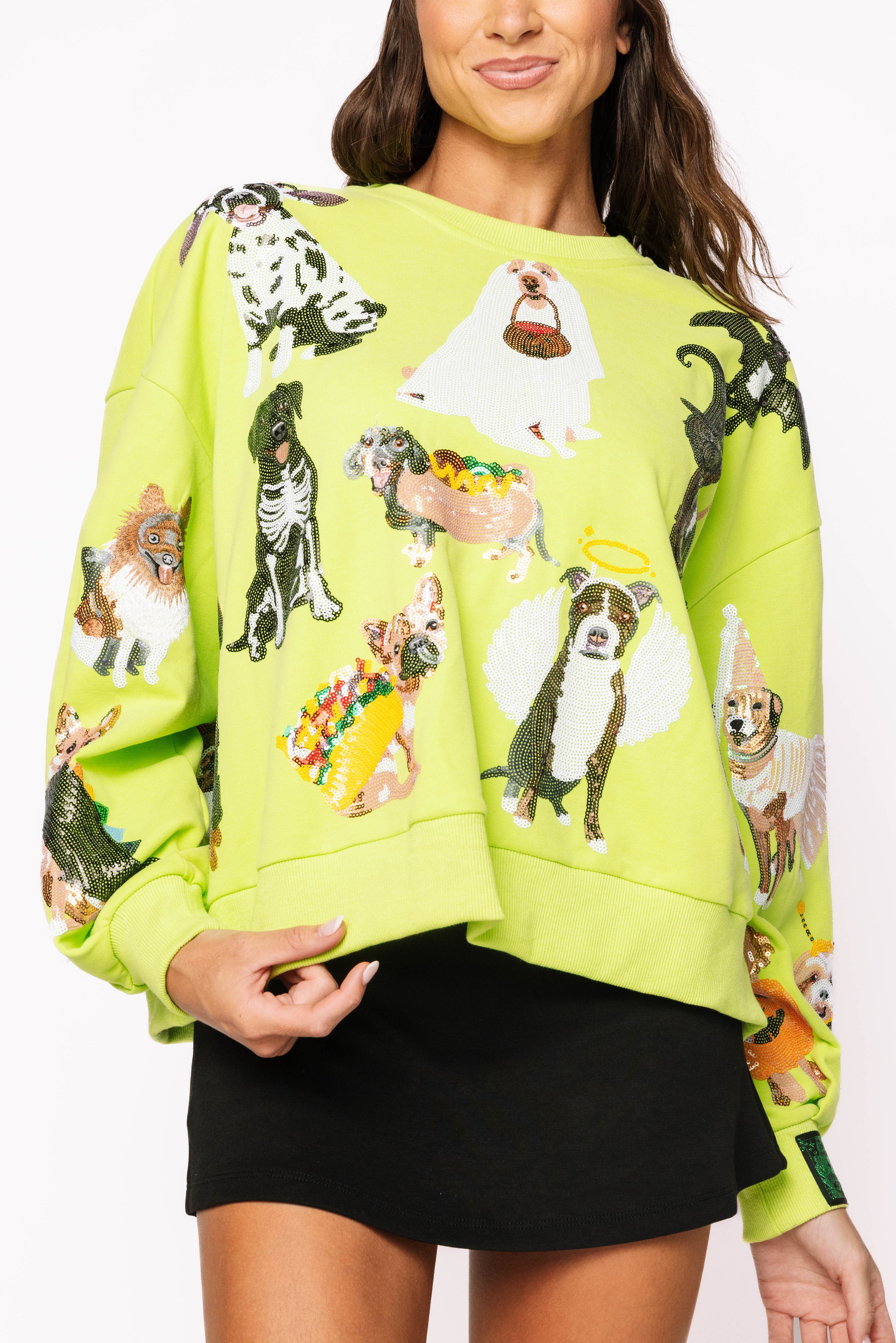 Lime Green Halloween Dogs Sweatshirt