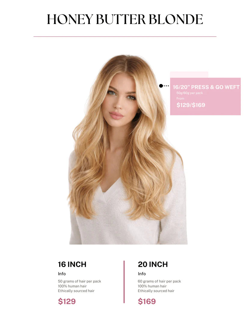 Honey Butter Blonde Hair Extensions 16"