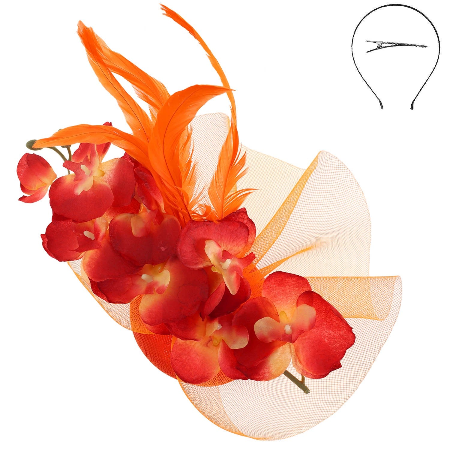 Floral Disc Fascinator With Clip And Headband