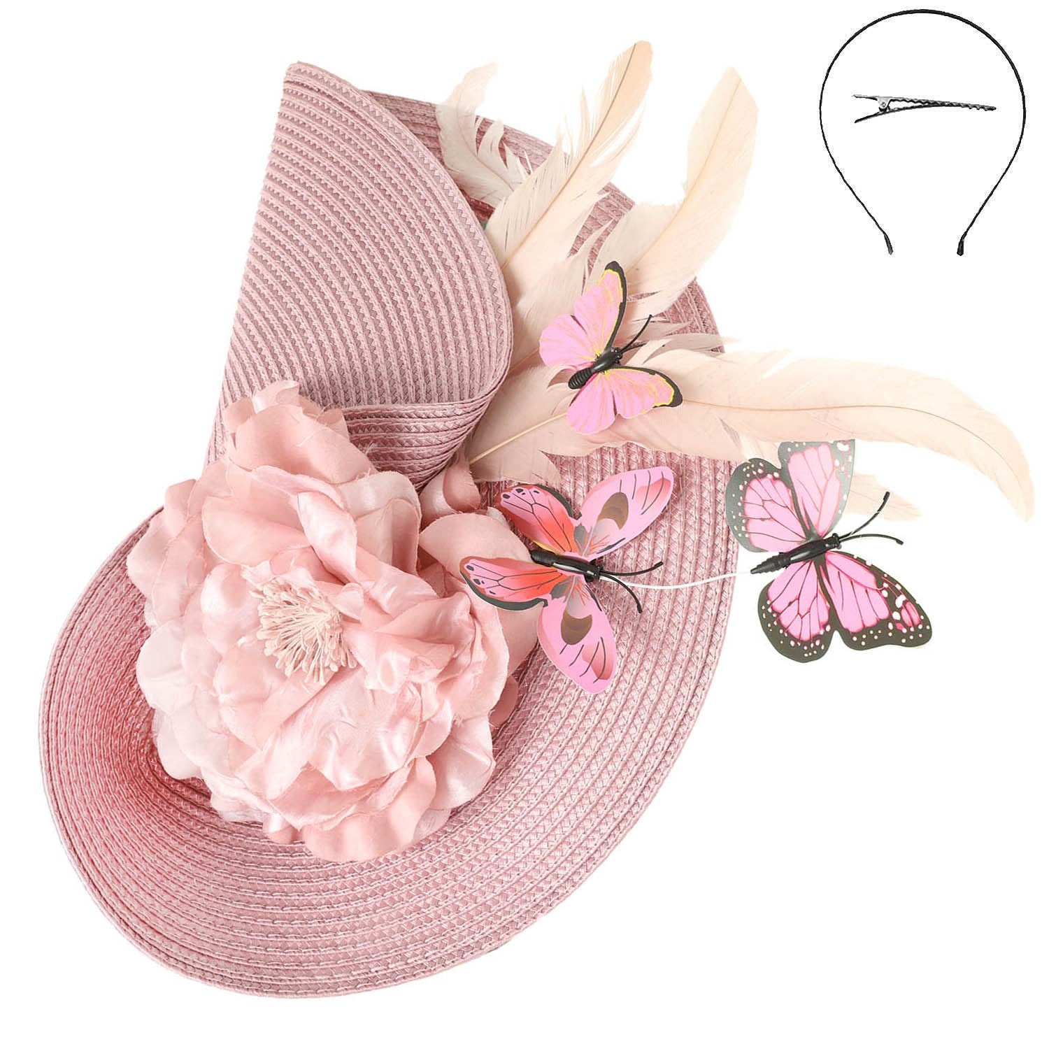 Wide-brim Peony Fascinator