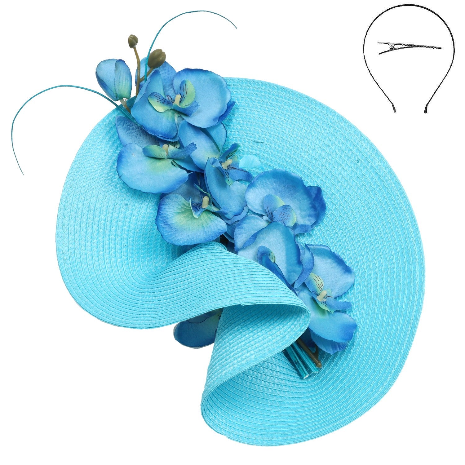 Orchid Blossom Fascinator With Sculpted Brim