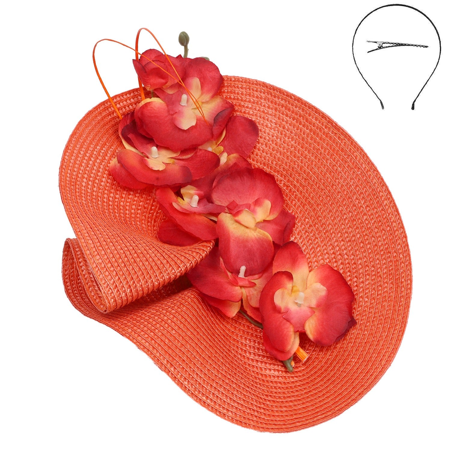 Orchid Blossom Fascinator With Sculpted Brim