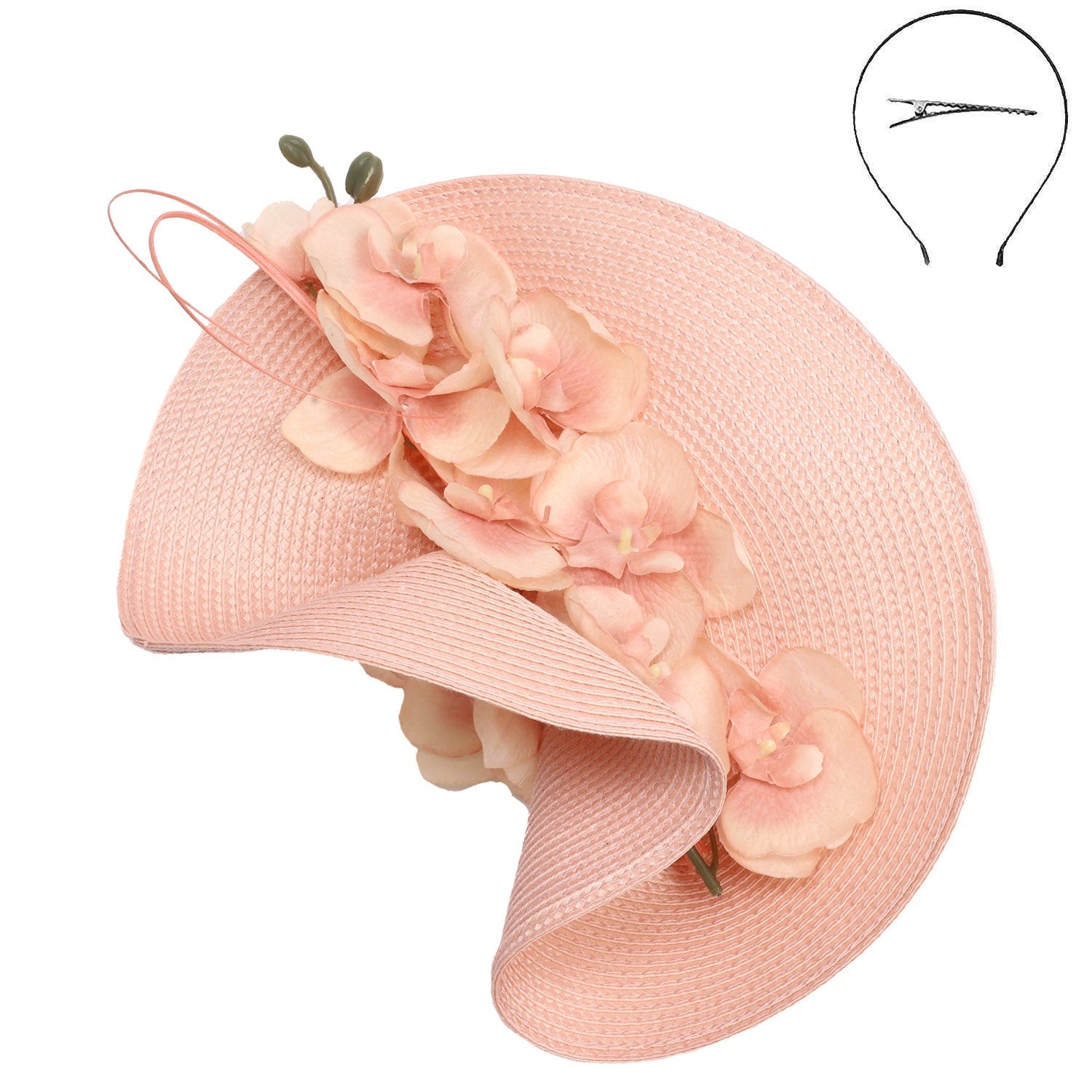 Orchid Blossom Fascinator With Sculpted Brim
