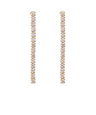 Gold 3mm CZ Linear Earrings