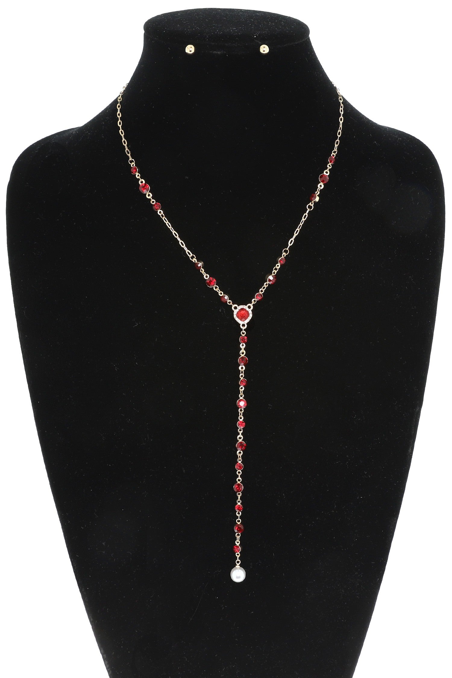 Red Lariat Chain Necklace