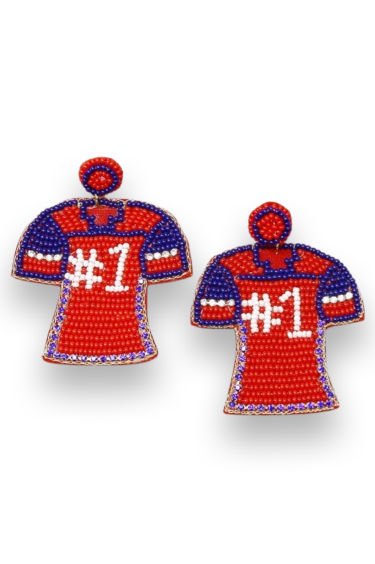 Game Day Jersey Beaded Earrings