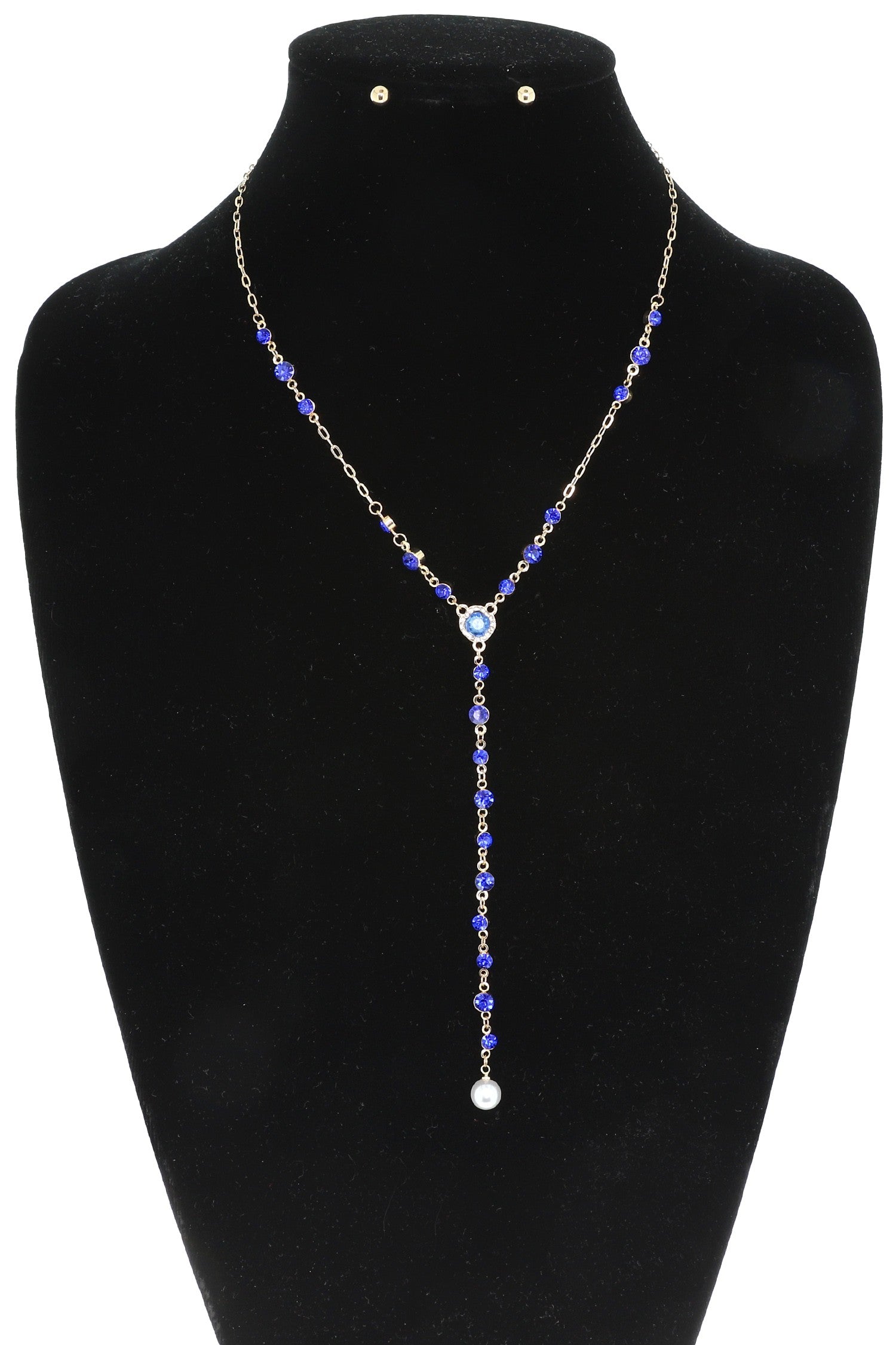 Sapphire Lariat Chain Necklace
