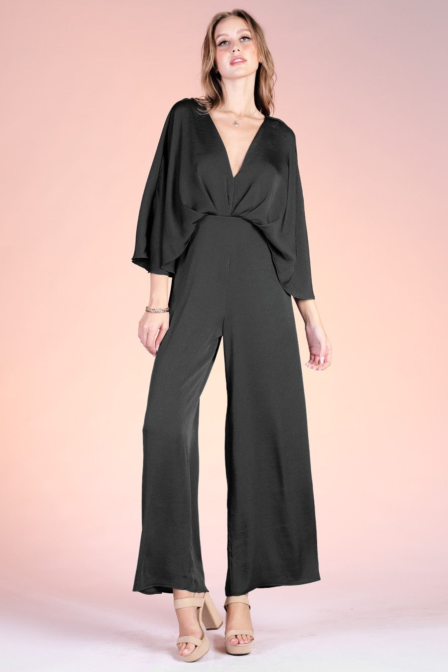 Black Silk Tape Jumpsuit