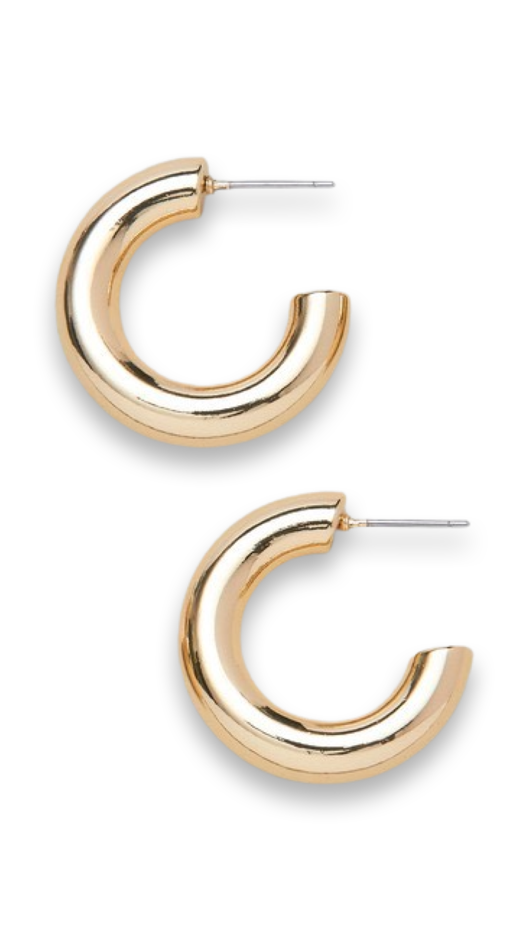 Gold Solid Hollow Open Hoop Earrings