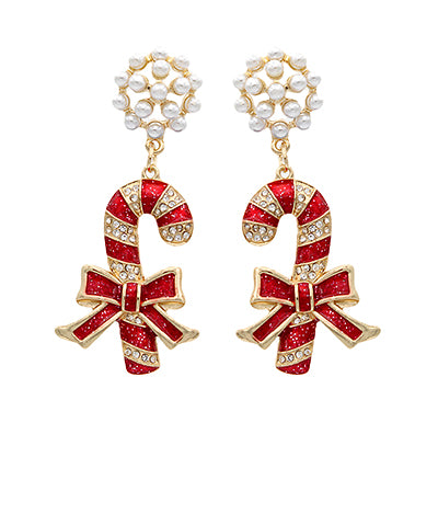 Red Candy Cane Earrings