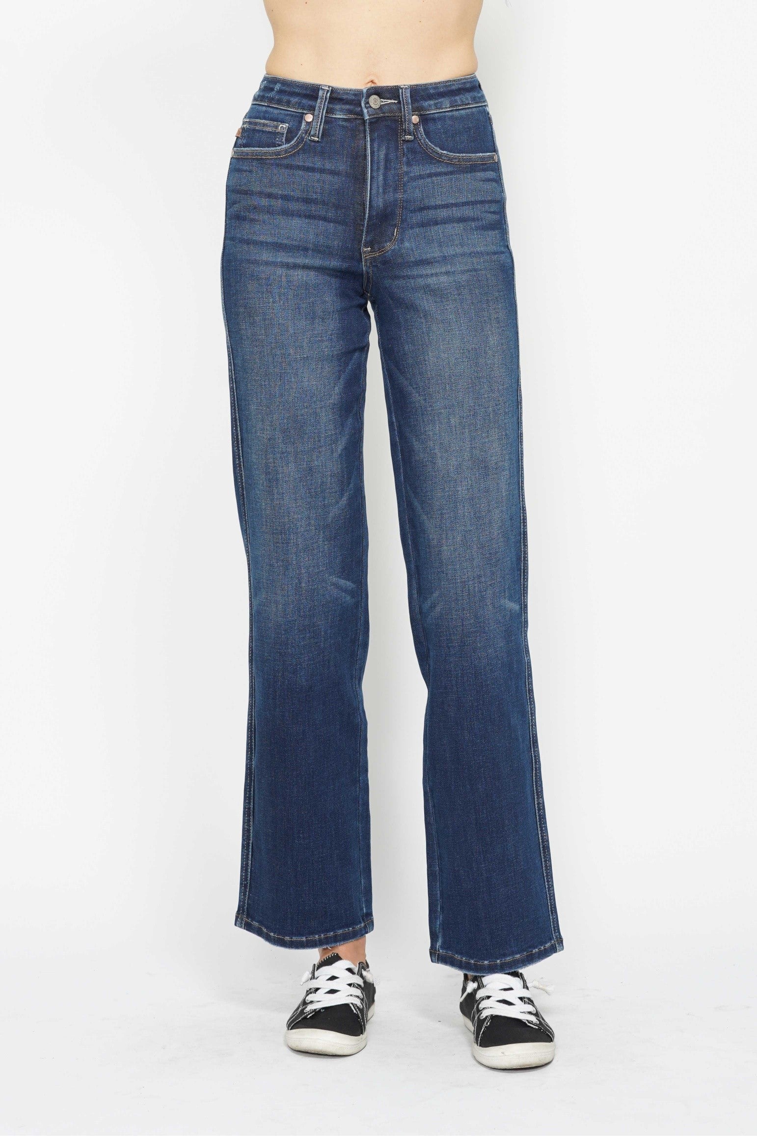 Dark Wash Tummy Control Straight Jeans