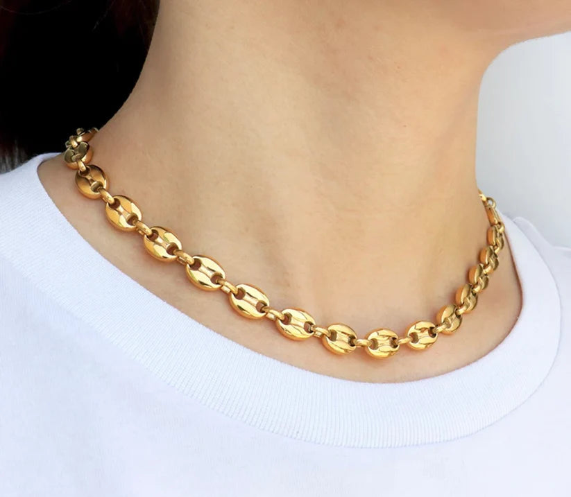 Gold Coffee Bean Necklace