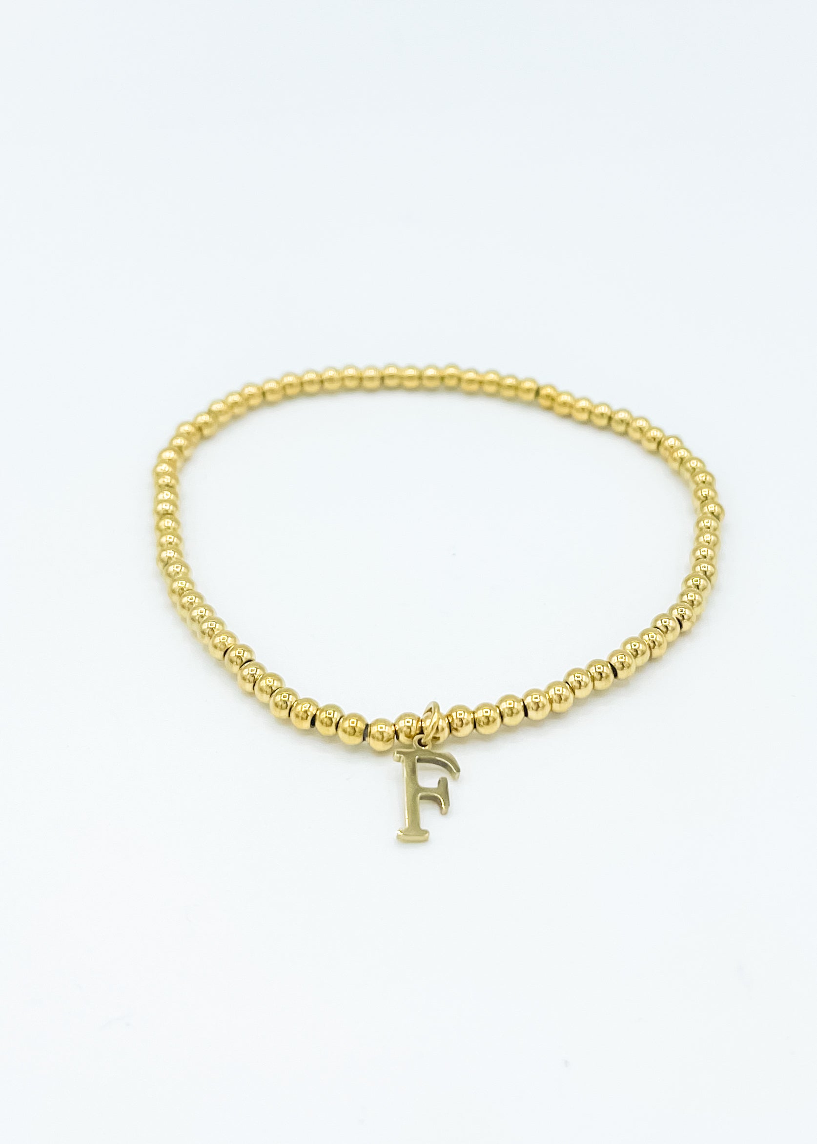 Dainty Gold Letter Beaded Bracelet