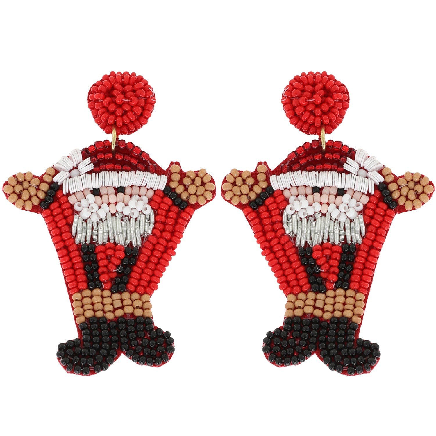 Lumberjack Santa Beaded Earrings