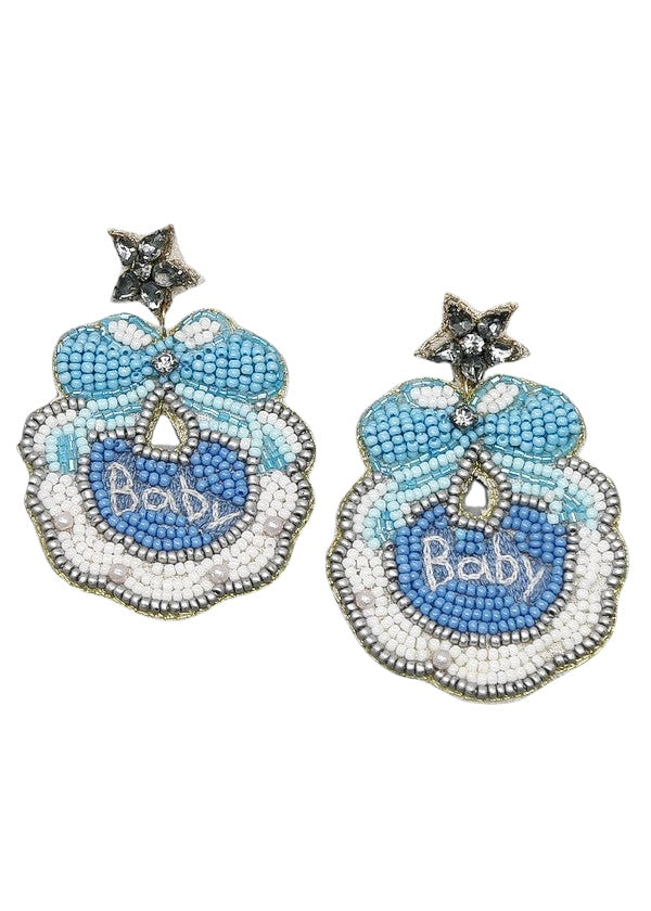 Blue Baby Bead Earrings