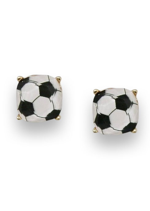 Sports Faceted Stud Earrings
