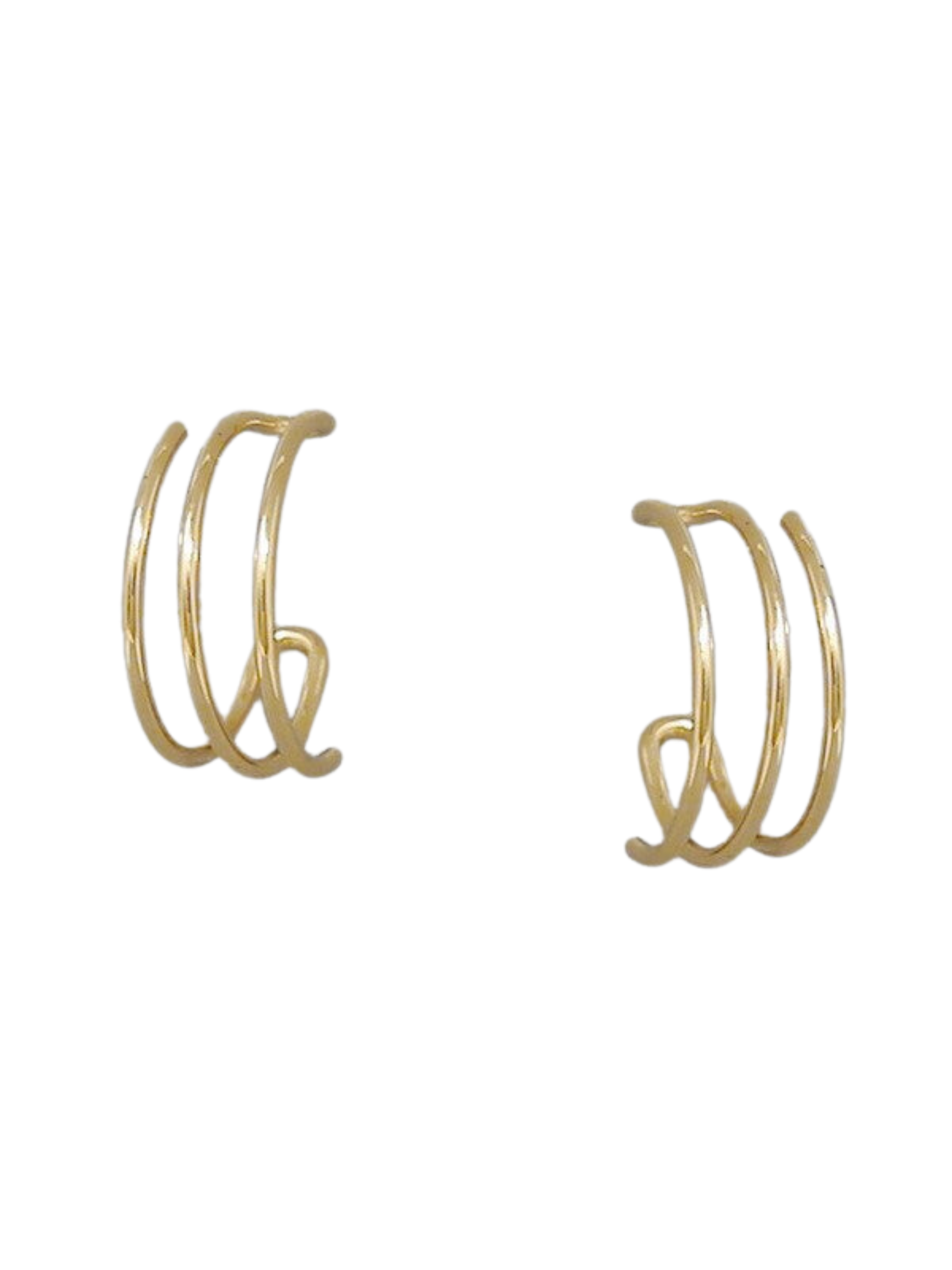 Gold Wired Metal Hoop Earrings
