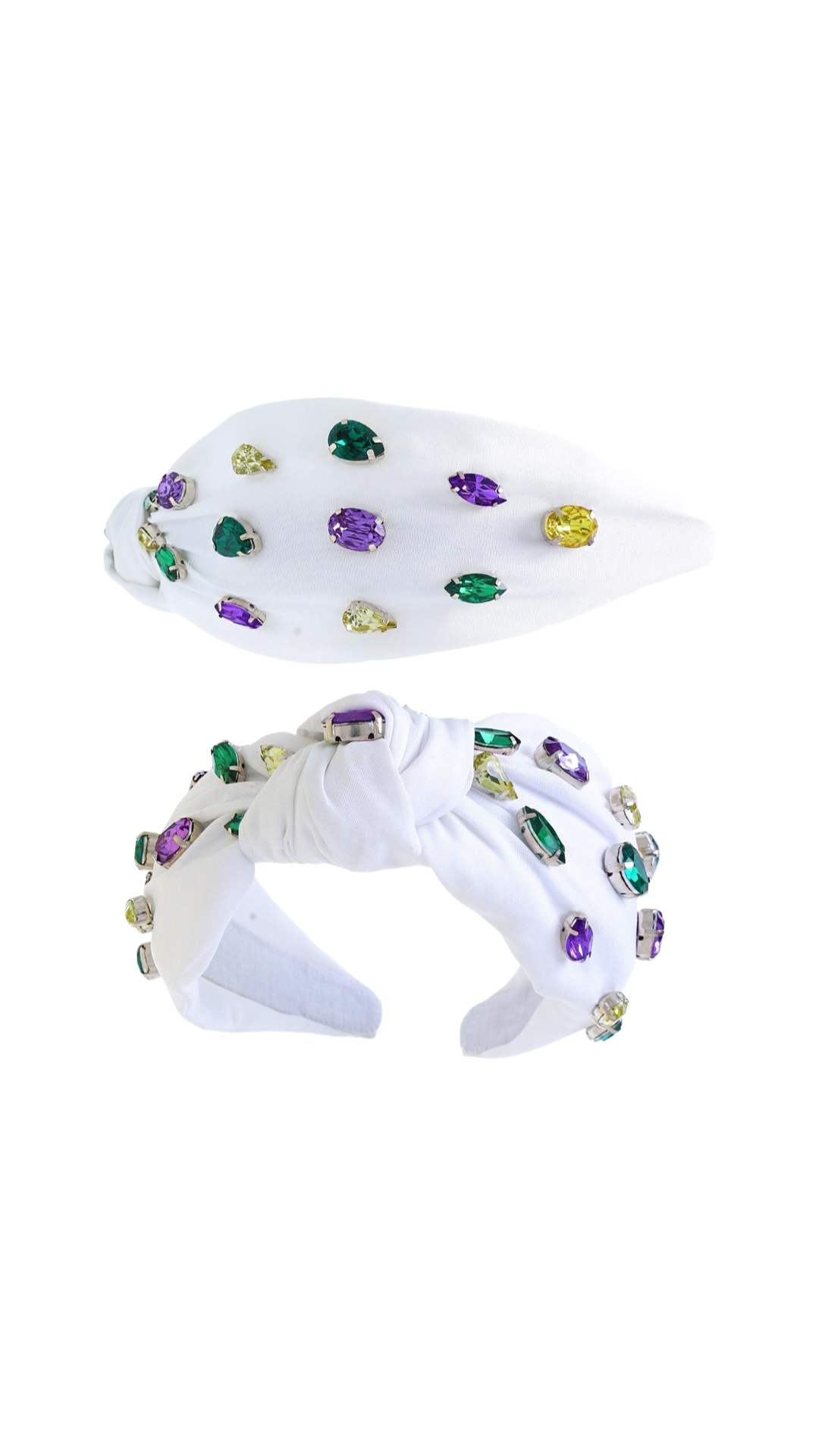 Mardi Gras Colors Rhinestone Knotted Headband