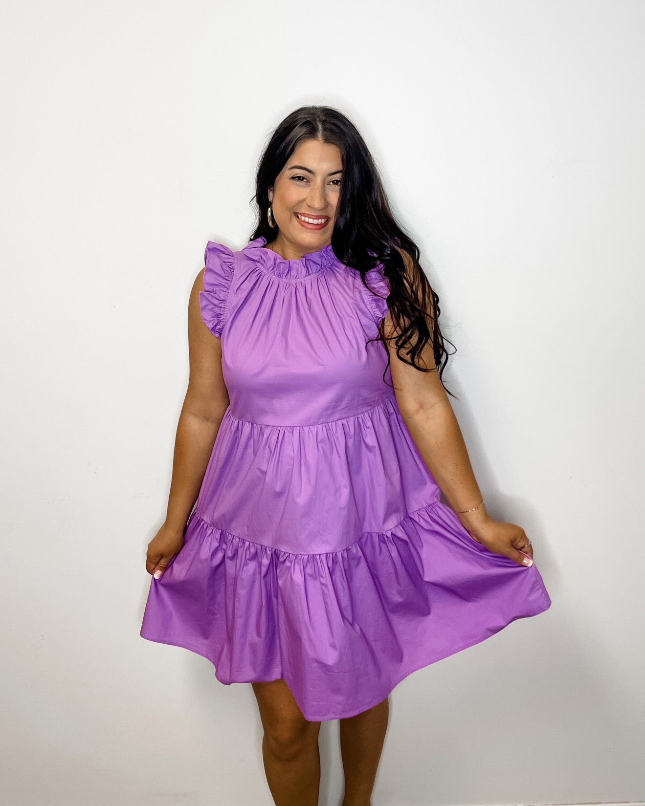 Lavender Tiered Ruffle Dress