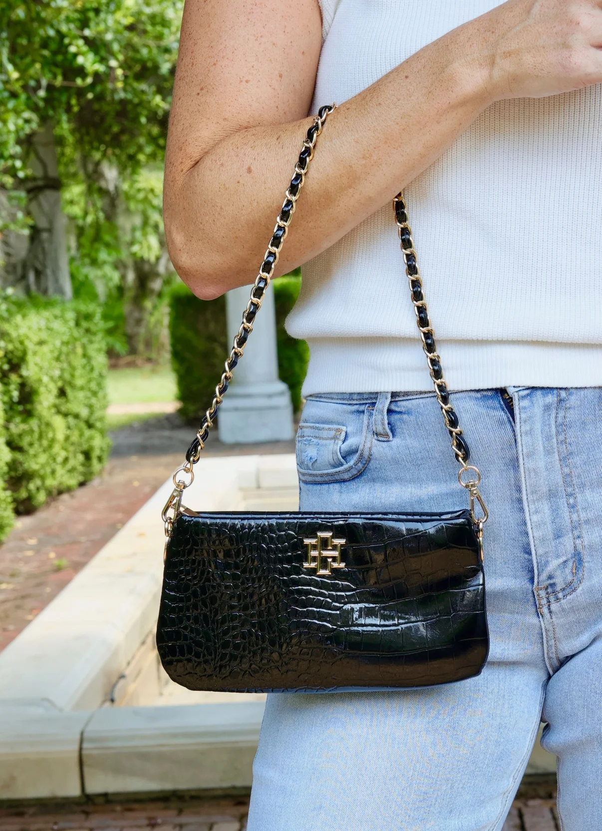 Livi Black Patent Crossbody